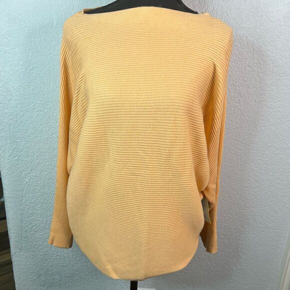 NEW! Cece Ribbed Knit Light Orange Sweater Sz XS - Picture 2 of 9